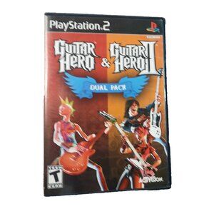 Playstation 2 Guitar Hero & Guitar Hero II Dual Pack Case and Literature Intact